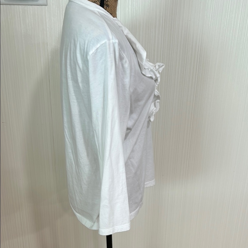 American Living White Ruffle Blouse - Picture 4 of 11
